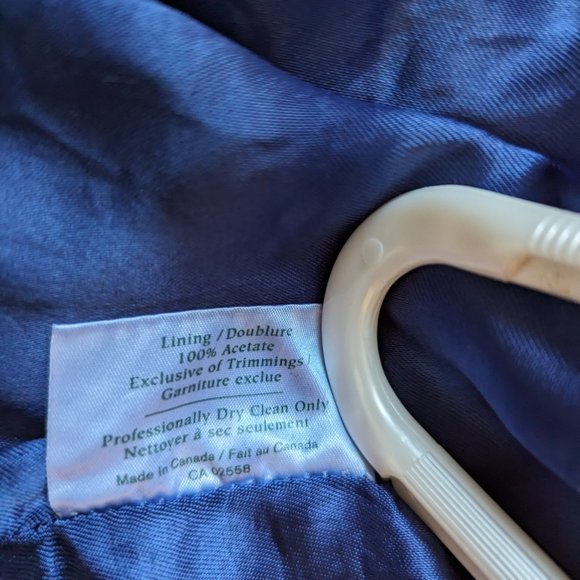 Vintage Danier Suede leather jacket Skirt 2-PC Suit Set, Cobalt Blue , Size S - Picture 15 of 15